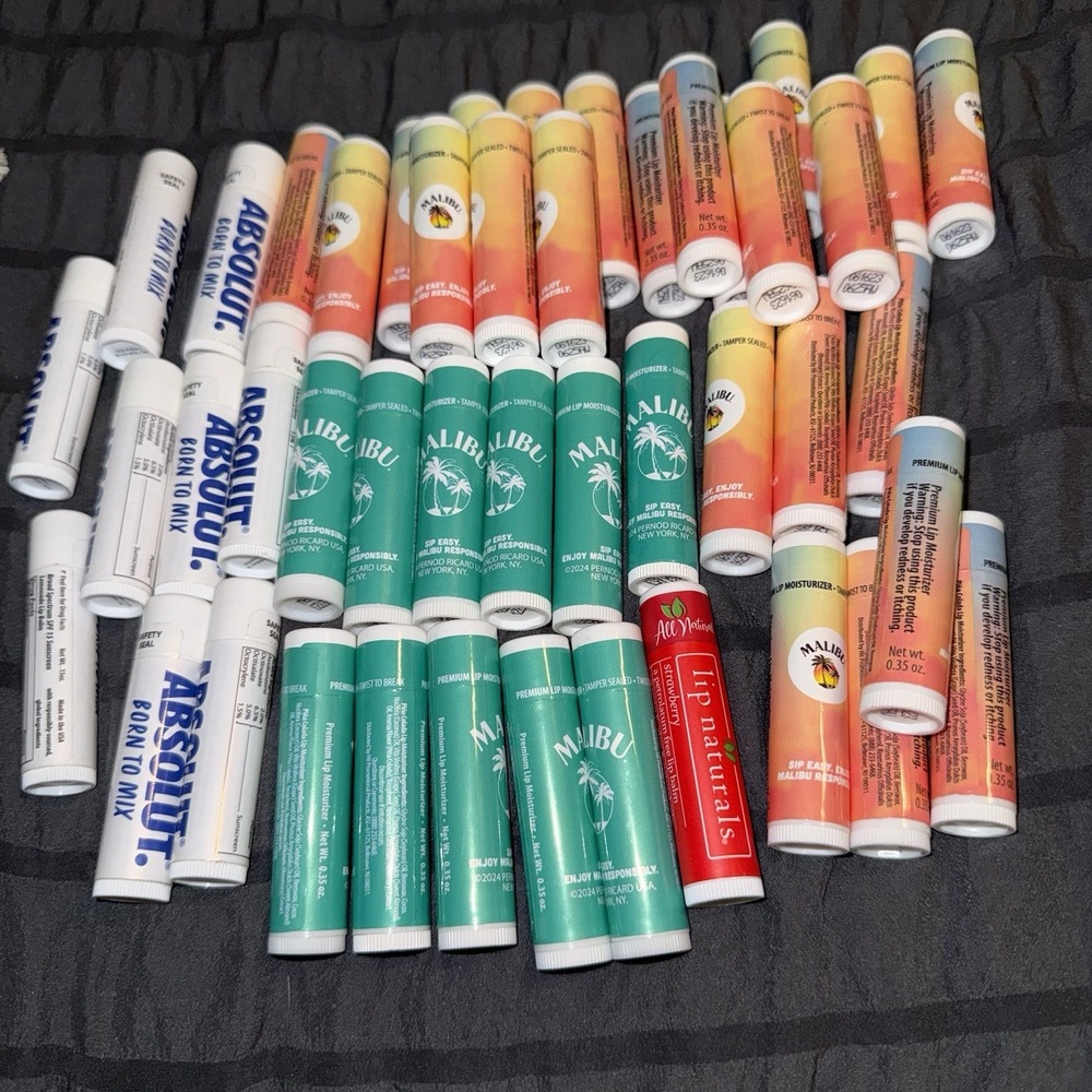 45 Pieces chap Sticks Malibu  And Absolute Promotional  Box 1